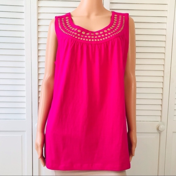 3/$25 STUDIO WORKS Pink Sleeveless Shirt Size 1X - Picture 1 of 9